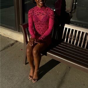 Pink Rhinestone Dress